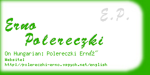 erno polereczki business card